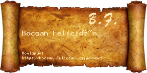 Bocsan Felicián névjegykártya